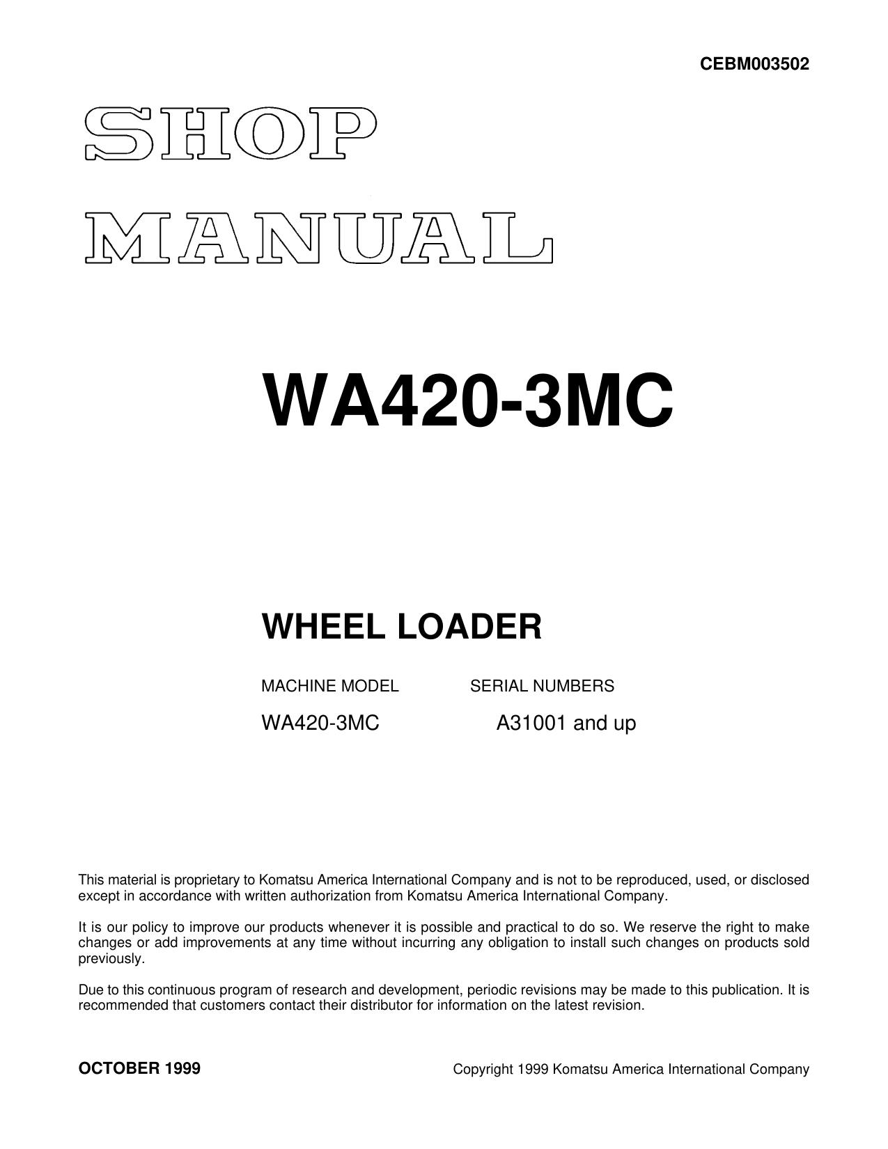 WA420-3MC Shop Manual